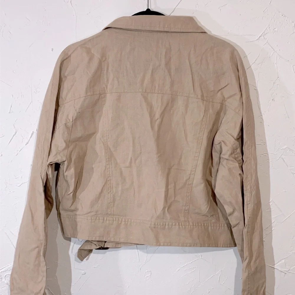 NWT Forever 21 Khaki Front Zipper Moto Jacket Size Large